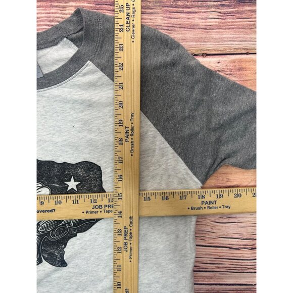 Next Level Miranda Lamberts Pink Pistol Texas Print Raglan Baseball Tee Small - Picture 6 of 6